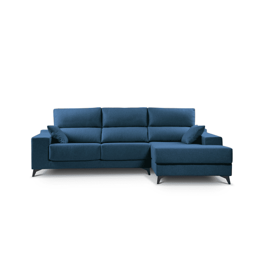 Chaise longue XL com arca NOELIA dereita 4 lugares azul marinho