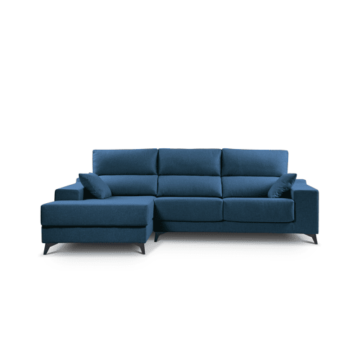 Chaise longue XL com arca NOELIA esquerda 4 lugares azul marinho