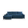 Chaise longue XL com arca NOELIA esquerda 4 lugares azul marinho