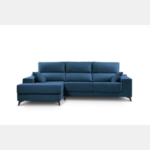 Chaise longue XL com arca NOELIA esquerda 4 lugares azul marinho