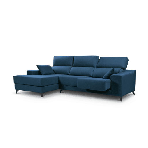 Chaise longue XL com arca NOELIA esquerda 4 lugares azul marinho