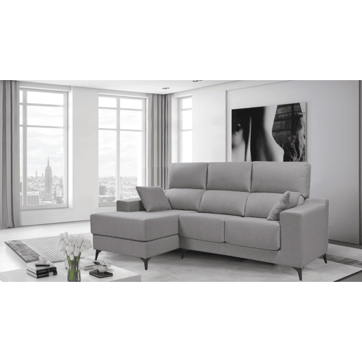 Chaise longue M NOELIA esquerda 4 lugares cinza claro