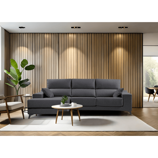 Chaise longue M com arca NOELIA dereita 4 lugares antracite