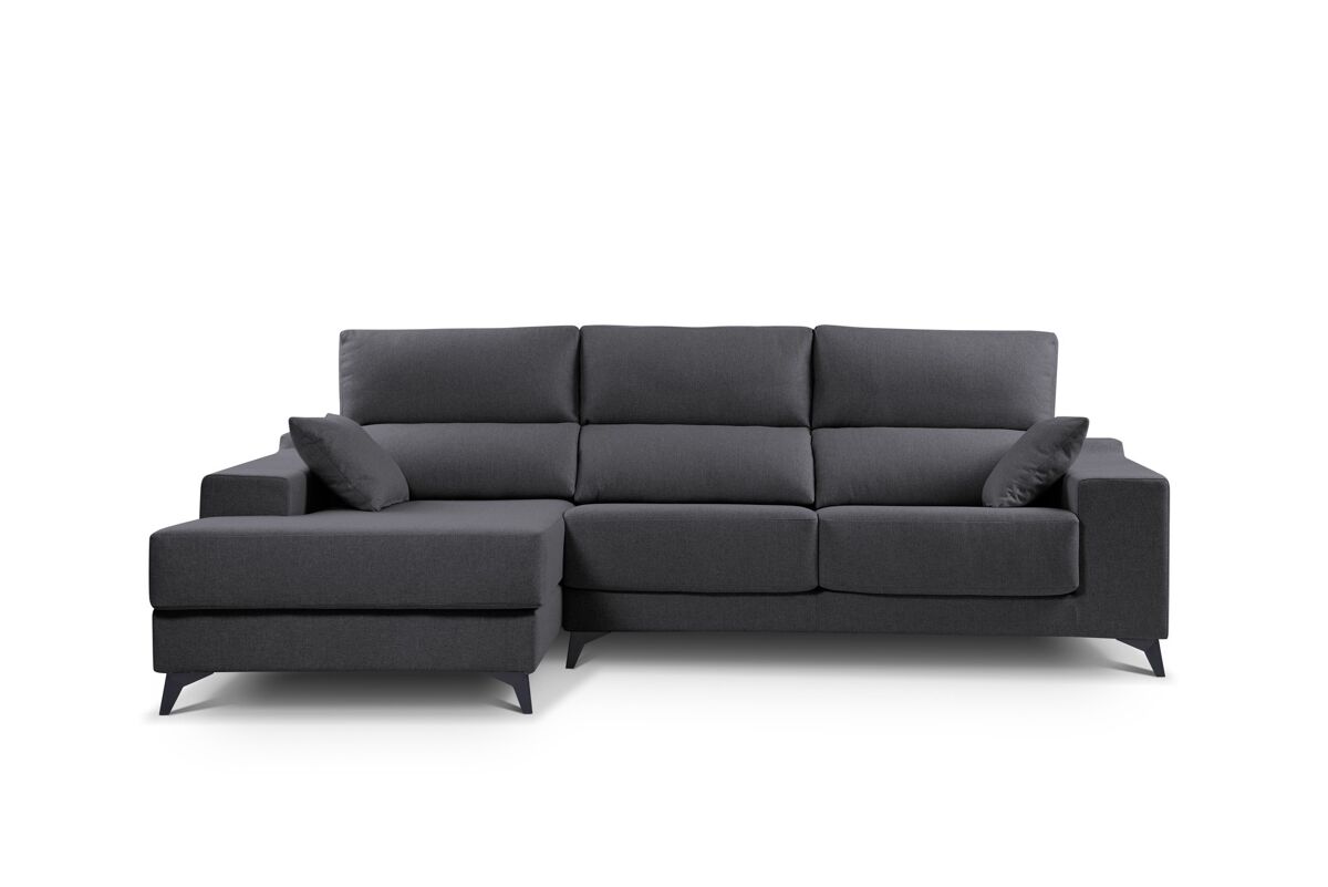 Chaise longue M con arcón NOELIA Gris Oscuro