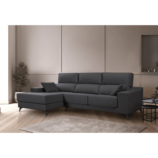 Chaise longue M com arca NOELIA esquerda 4 lugares antracite