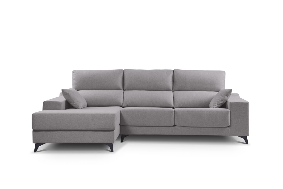 Chaise longue M con arcón NOELIA Gris Claro
