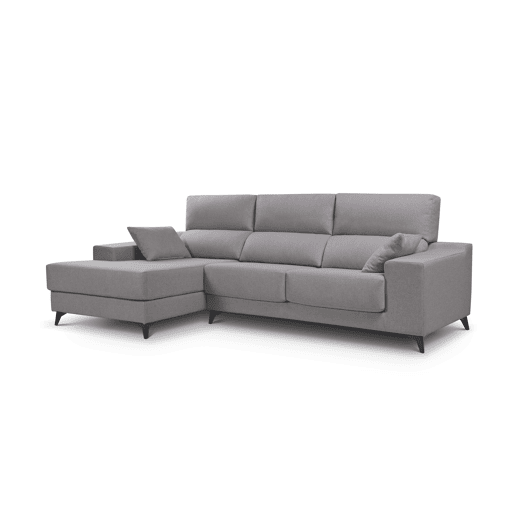 Chaise longue M com arca NOELIA esquerda 4 lugares cinza claro