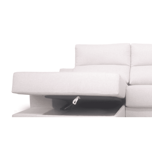 Chaise longue M com arca NOELIA esquerda 4 lugares cinza claro