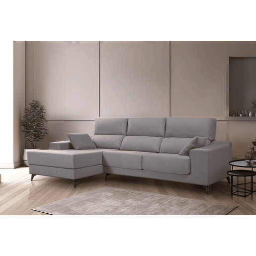 Chaise longue M com arca NOELIA esquerda 4 lugares azul claro Chaise longue M com arca NOELIA esquerda 4 lugares azul claro