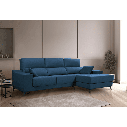 Chaise longue M com arca NOELIA dereita 4 lugares azul marinho