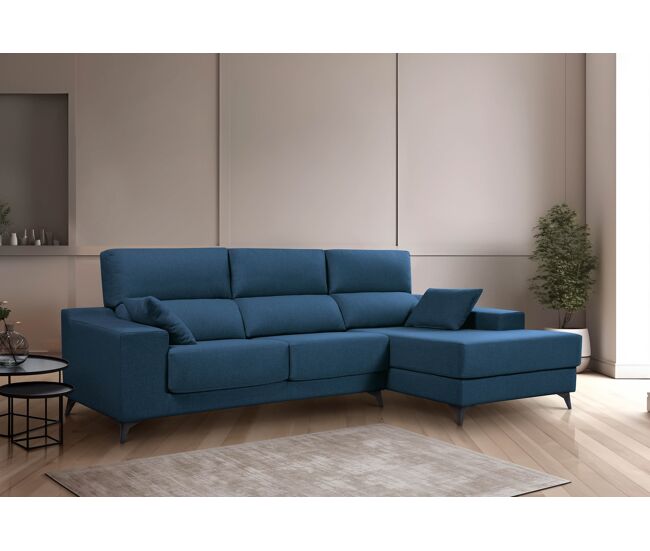 Chaise longue m con arcón noelia derecha 4 plazas azul marino