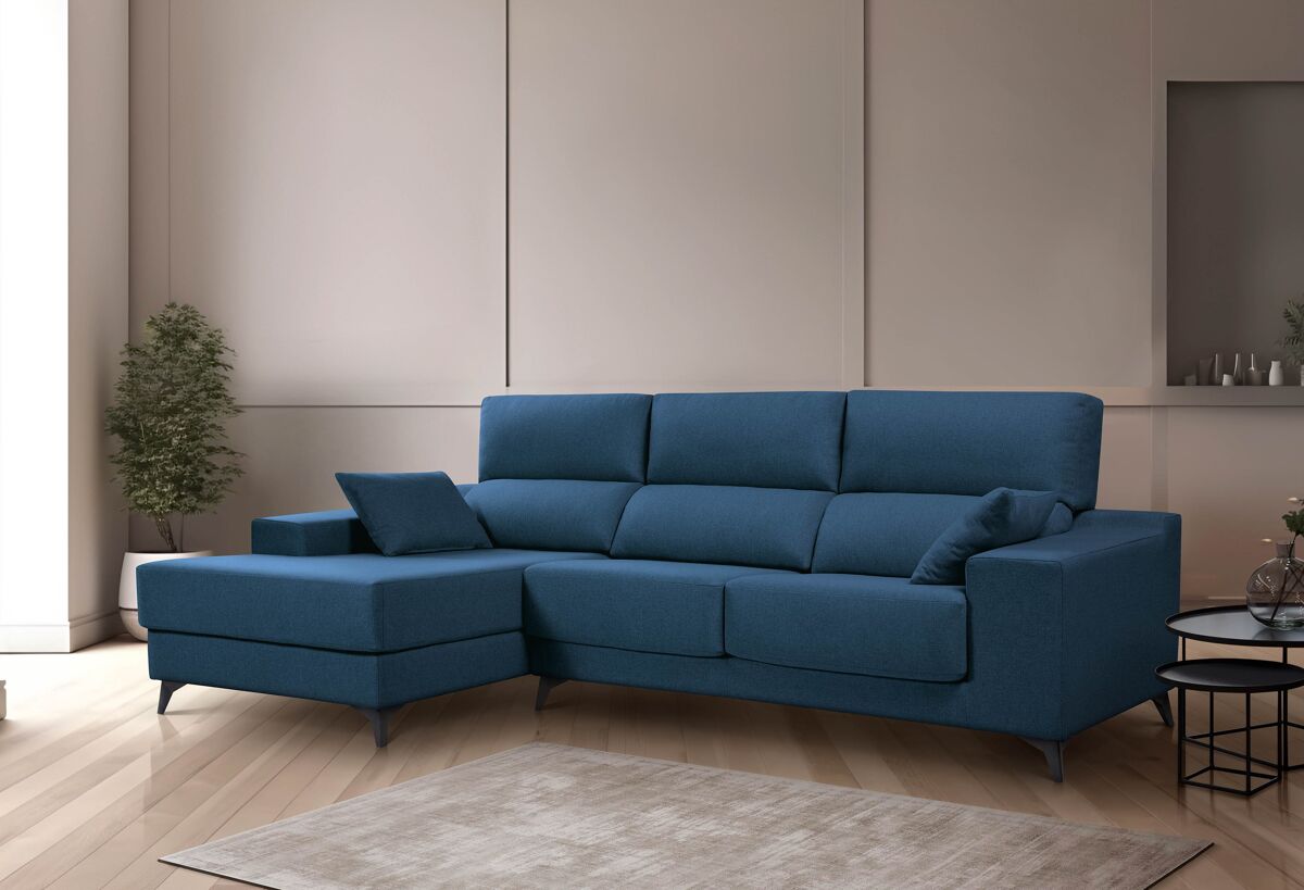 Chaise longue M con arcón NOELIA Azul Marino