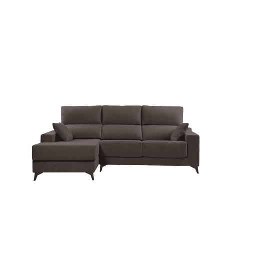 Chaise longue S NOELIA esquerda 3 lugares chocolate