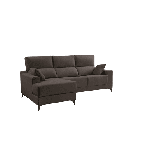 Chaise longue S NOELIA esquerda 3 lugares chocolate