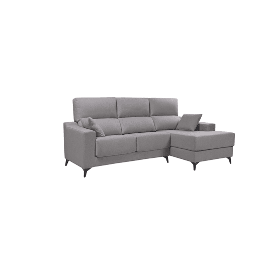 Chaise longue S NOELIA dereita 3 lugares cinza claro