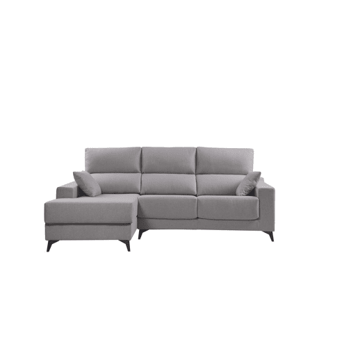 Chaise longue S NOELIA esquerda 3 lugares cinza claro