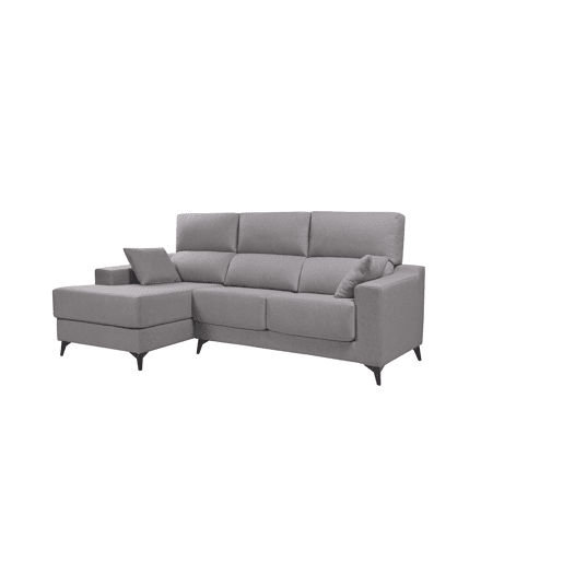 Chaise longue S NOELIA esquerda 3 lugares cinza claro