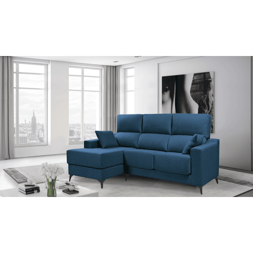 Chaise longue S NOELIA esquerda 3 lugares azul marinho