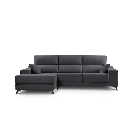 Chaise longue S com arca NOELIA esquerda 3 lugares antracite