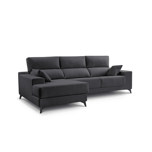 Chaise longue S com arca NOELIA esquerda 3 lugares antracite