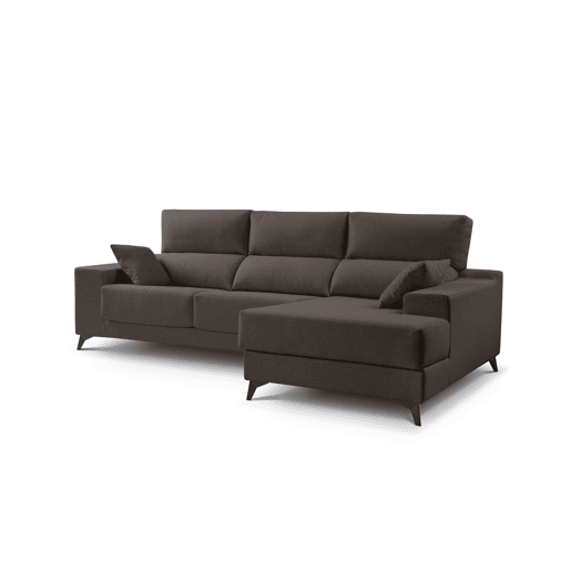 Chaise longue S com arca NOELIA dereita 3 lugares chocolate