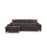 Chaise longue S com arca NOELIA esquerda 3 lugares chocolate