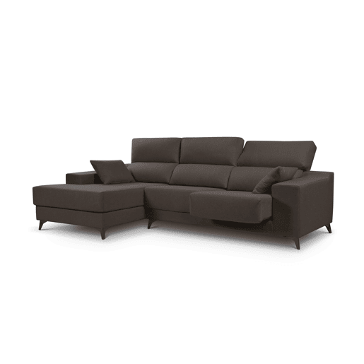 Chaise longue S com arca NOELIA esquerda 3 lugares chocolate Chaise longue S com arca NOELIA esquerda 3 lugares chocolate