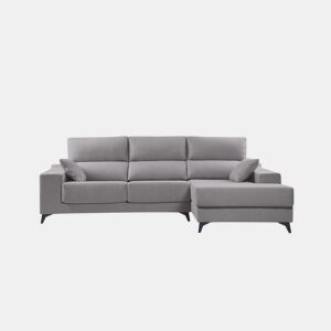 Chaise longue S com arca NOELIA dereita 3 lugares cinza claro
