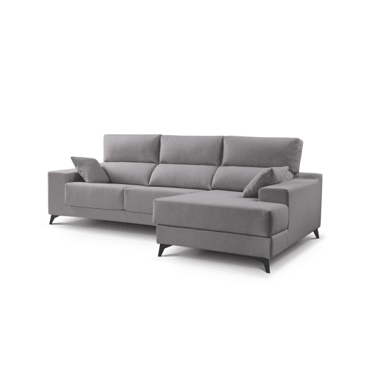 Chaise longue S com arca NOELIA dereita 3 lugares cinza claro