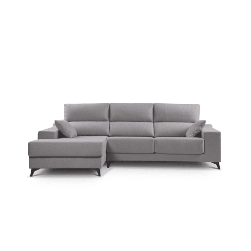 Chaise longue S com arca NOELIA esquerda 3 lugares cinza claro Chaise longue S com arca NOELIA esquerda 3 lugares cinza claro