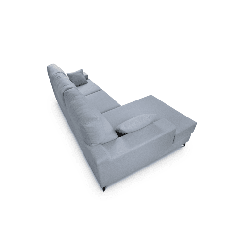 Chaise longue S com arca NOELIA esquerda 3 lugares azul claro