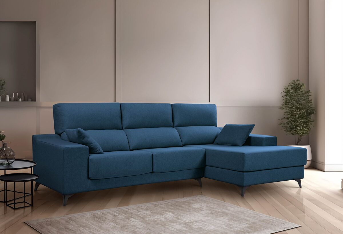 Chaise longue S con arcón NOELIA Azul Marino