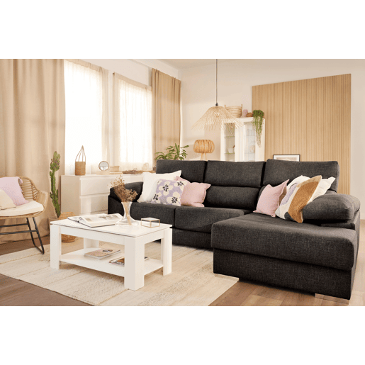 Chaise longue XL com arca NOEMI dereita 4 lugares antracite