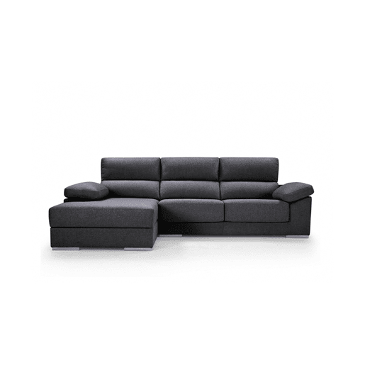 Chaise longue XL com arca NOEMI esquerda 4 lugares antracite
