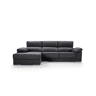 Chaise longue XL com arca NOEMI esquerda 4 lugares antracite