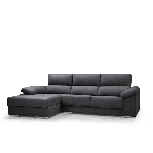 Chaise longue XL com arca NOEMI esquerda 4 lugares antracite