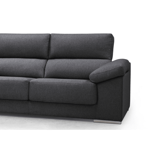 Chaise longue XL com arca NOEMI esquerda 4 lugares antracite