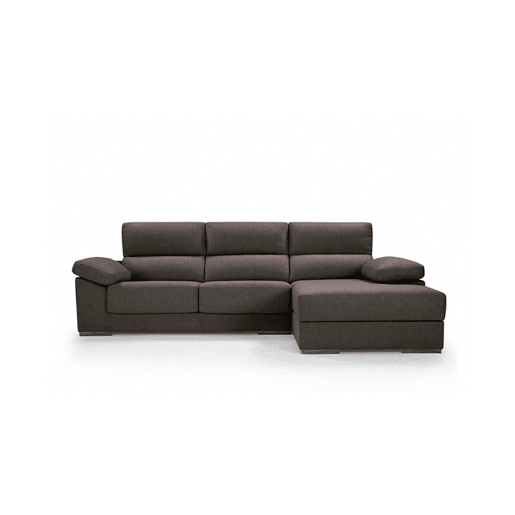 Chaise longue XL com arca NOEMI dereita 4 lugares chocolate