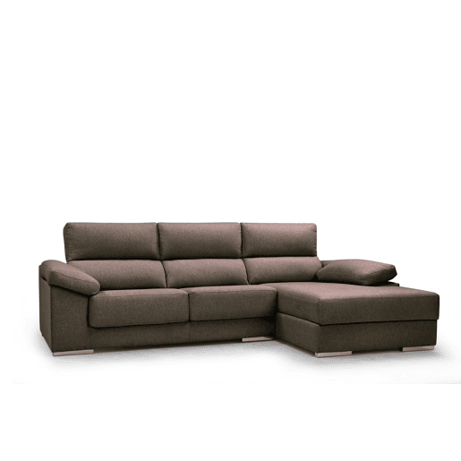 Chaise longue XL com arca NOEMI dereita 4 lugares chocolate