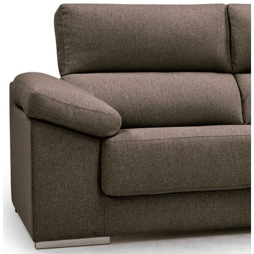 Chaise longue XL com arca NOEMI dereita 4 lugares chocolate