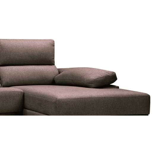 Chaise longue XL com arca NOEMI dereita 4 lugares chocolate