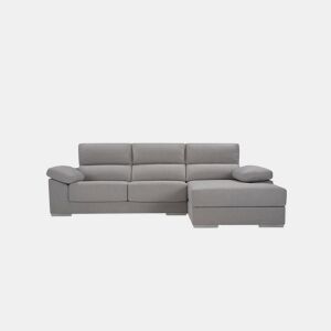 Chaise longue XL com arca NOEMI dereita 4 lugares cinza claro