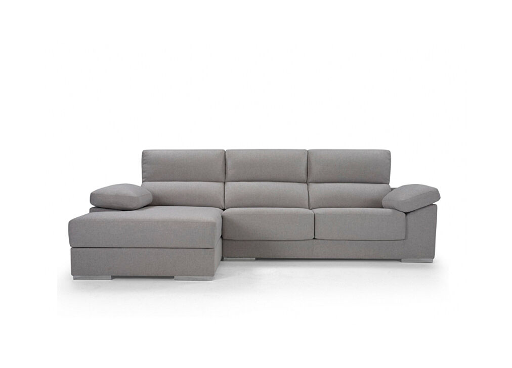 Chaise longue XL con arcón NOEMI Gris Claro