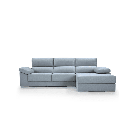 Chaise longue XL com arca NOEMI dereita 4 lugares azul claro