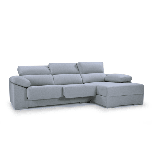 Chaise longue XL com arca NOEMI dereita 4 lugares azul claro