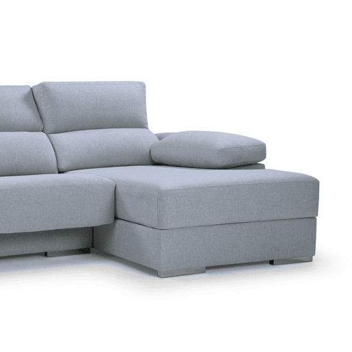 Chaise longue XL com arca NOEMI dereita 4 lugares azul claro