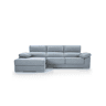Chaise longue XL com arca NOEMI esquerda 4 lugares azul claro