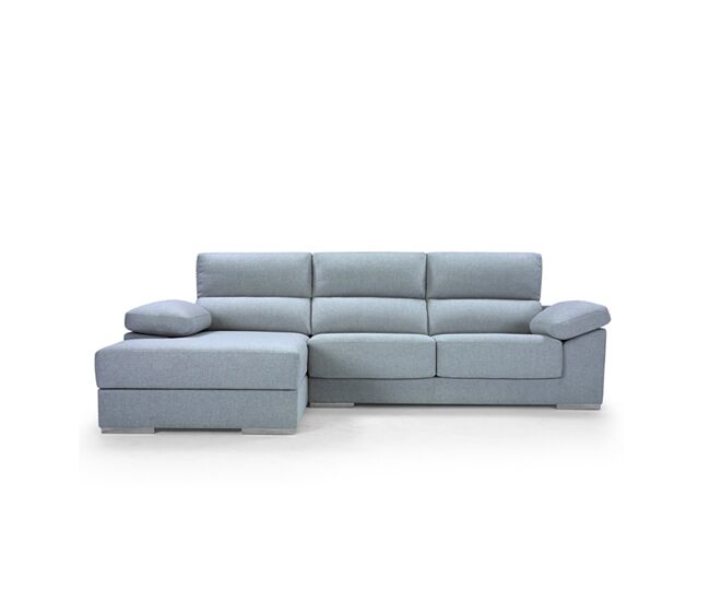 Chaise longue xl con arcón noemi izquierda 4 plazas azul claro
