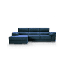 Chaise longue XL com arca NOEMI esquerda 4 lugares azul marinho
