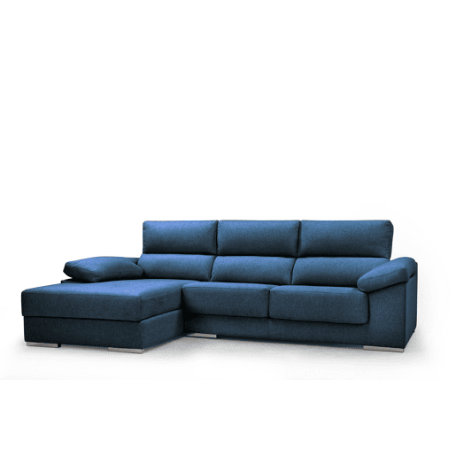 Chaise longue XL com arca NOEMI esquerda 4 lugares azul marinho